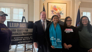 ASHA Advocate, Aliyah Hodges, with Rep Tim Kennedy and other advocates for LEAP Act