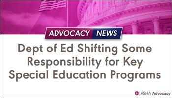 Department of Education Shifting Responsibilities of Key Special Education Programs to Other Departments