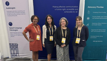 ASHA and MSHA staff at the ASHA booth at NCSL