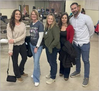 From left to right: Sara Bergsma, legislative SLP representative for ISHA; Amy Hardy, ISHA president; and fellow Medicaid providers