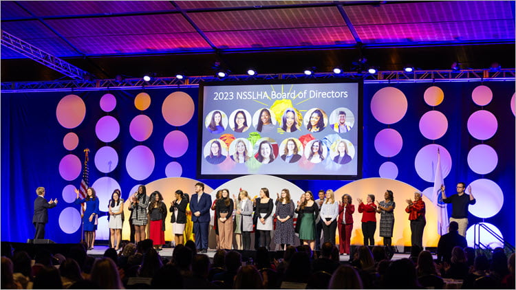 2023 National NSSLHA Student Board at Opening General Session