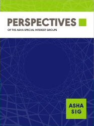Perspectives of the ASHA Special Interest Groups cover