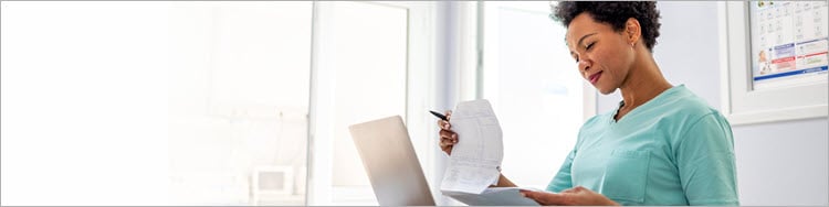 woman looking at chart